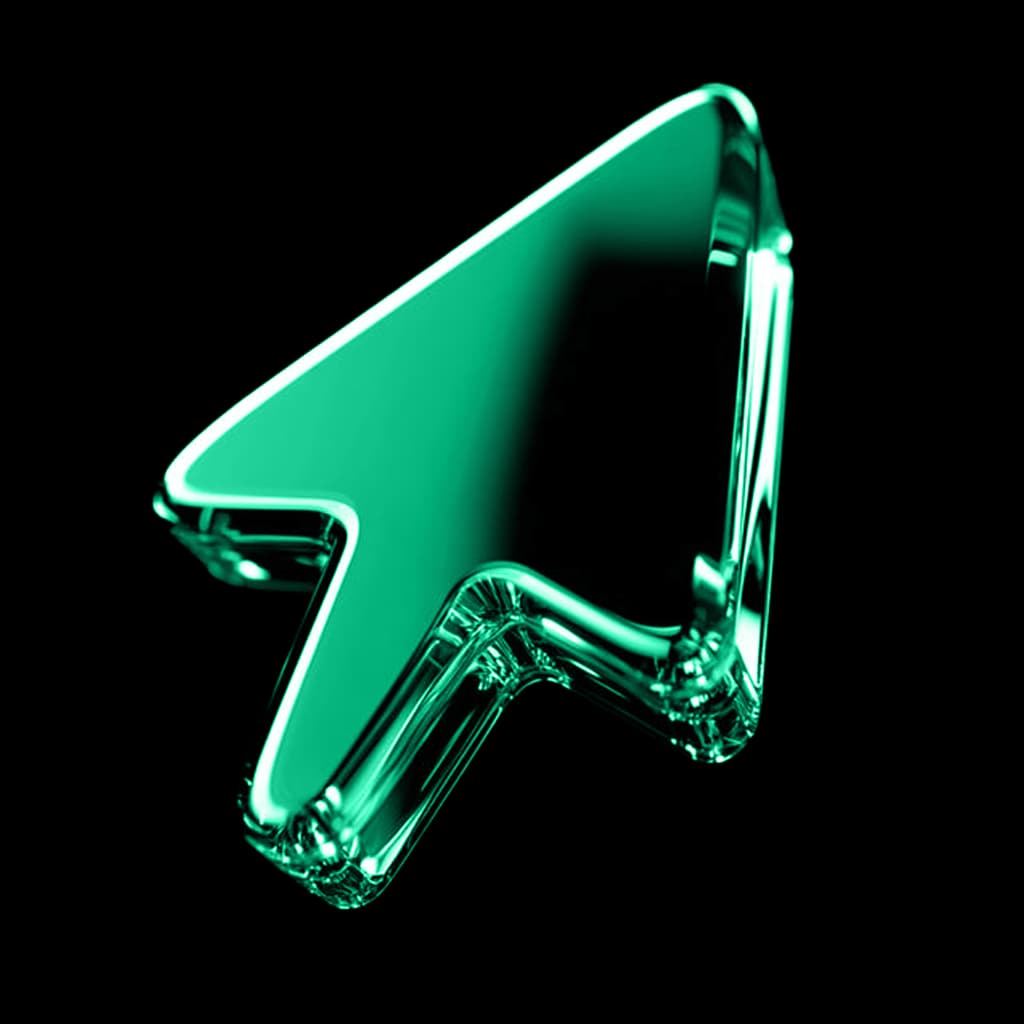 Seta 3D verde